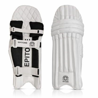 White Epitome Pads (Left Handed Batsman)
