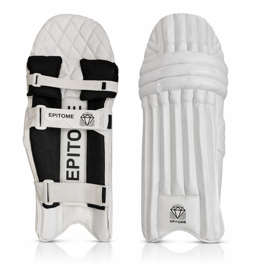 White Epitome Pads (Left Handed Batsman)